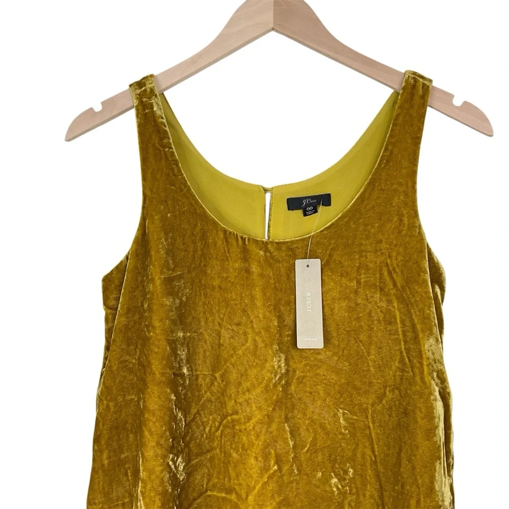 J. Crew Sleeveless Velvet Tank Top Gold Size 00